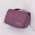 Purple hanging toiletry organiser closed
